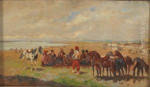 Turkish Riders Ready To Set Out by Alexander Franz Von Bensa
