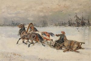 Returning From The Bear Hunt by Alexander Ritter Von Bensa