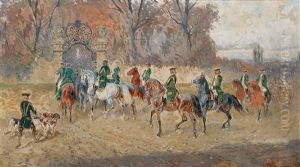 Returning Home After A Successful Hunt by Alexander Ritter Von Bensa