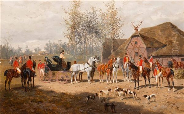 Aufbruch Zur Jagd; Der Kaiser Franz Joseph I Und Sein Gefolge Bei Der Rennbahn (2 Works) - view 1