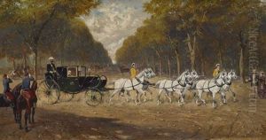 Ausfahrt Erzherzog Franz Karls Von Osterreich Im Wiener Prater by Alexander Ritter Von Bensa