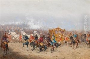 Kaiserin Elisabeth Im Prunkwagen by Alexander Ritter Von Bensa