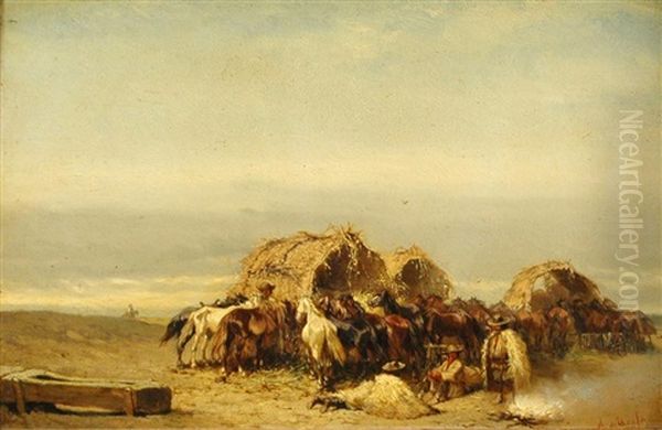 Horse Merchants Resting In Puszt - view 1