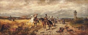 Soldaten Zu Pferde by Alexander Ritter Von Bensa