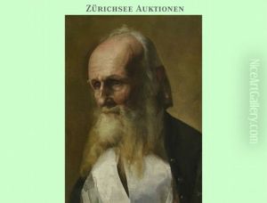 Portrait Eines Bartigen Mannes by Alexander Ritter Von Bensa
