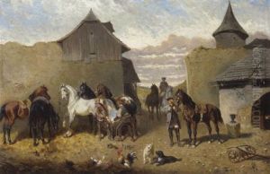 Beim Hufschmied by Alexander Ritter Von Bensa