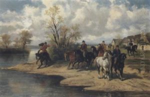 Reiter Am Flusufer