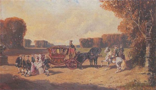 Vornehme Rokokogesellschaft Im Schlosspark - view 1