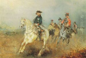 Friedrich Der Grosse Und General Ziethen Zu Pferde by Alexander Ritter Von Bensa