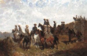 Cossacks On Horseback by Alexander Ritter Von Bensa