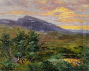 "tunturipuro Auringonlaskussa". by Nina Ahlstedt