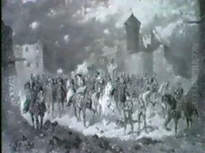 Abzug Aus Der Zerstorten Stadt by Alexander Ritter Von Bensa