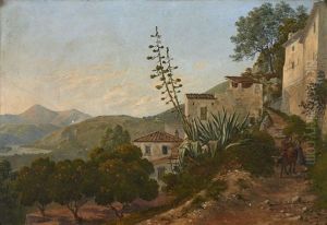 La Vallee Du Paillon Et Le Mont Chauve Depuis La Route De Genes Pres De Nice by Francois Bensa