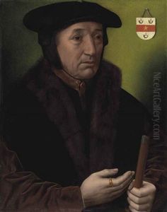 Portrait Of Jean Wyts, Watergraaf Of Mechelen (d. 1533), Half-length, In A Cap And Fur-trimmed Jacket, Holding A Rod Of Office In His Left Hand