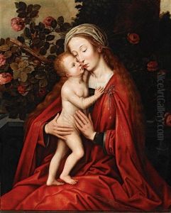 The Madonna And Child In A Rose Garden by Ambrosius Benson