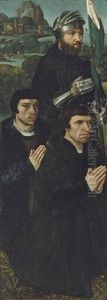 The Left Wing Of A Triptych: Saint William Of Maleval With Two Kneeling Donors by Ambrosius Benson