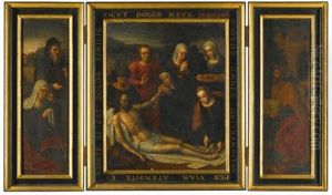 Triptych With The Lamentation by Ambrosius Benson