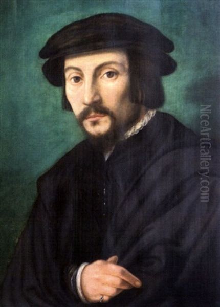 Portrait D'homme En Buste Sur Fond Vert - view 1