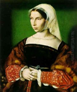 Portrait Of A Lady Wearing A Fur Stole, Holding A Rosary