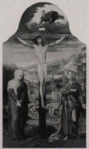 The Crucifixion With The Virgin And St. John At The Foot Of The Cross by Ambrosius Benson