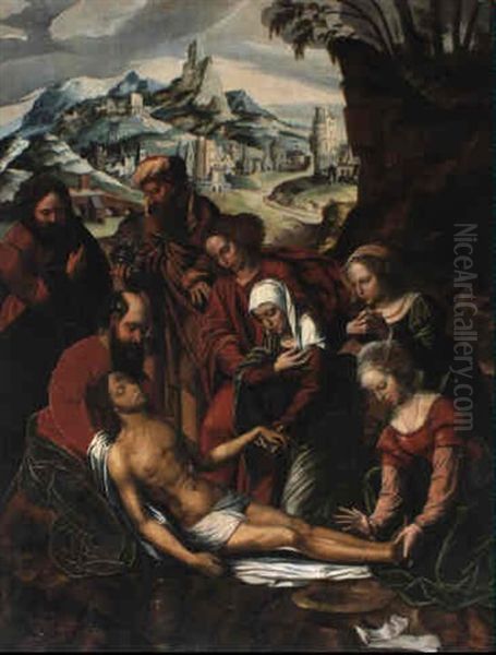 Die Beweinung Christi Mit Der Stadt Jerusalem Im Hintergrund - view 1