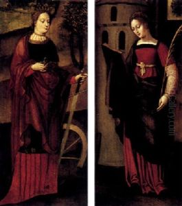 Saint Catherine Saint Barbara by Ambrosius Benson