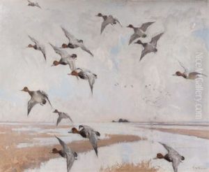 Redheads In Flight by Frank Weston Benson