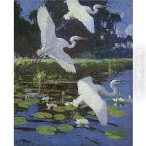Herons And Lilies