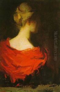Lady With Red Shawl by Frank Weston Benson