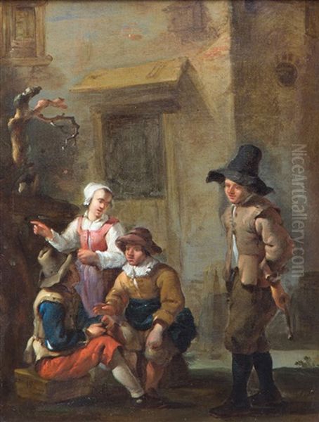 Four Conversing Figures - view 1