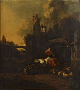 La Halte De La Bergere Chez Le Marechalferrant by Johannes van der Bent