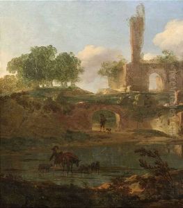 Ruinenlandschaft Mit Hirten Und Vieh, Die Eine Kleine Furt Uberqueren