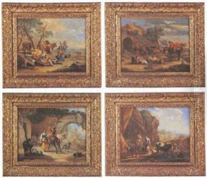Paysans Et Leurs Troupeaux Dans La Campagne Romaine by Johannes van der Bent