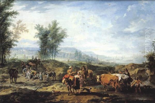 Hirten Und Herde In Einer Sudlichen Landschaft - view 1
