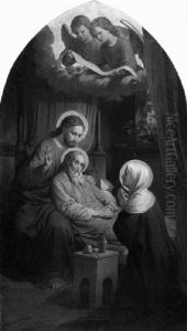 Tod Des Hl. Joseph Von Nazareth Im Besein Von Christus Und Maria by Fidelis Bentele