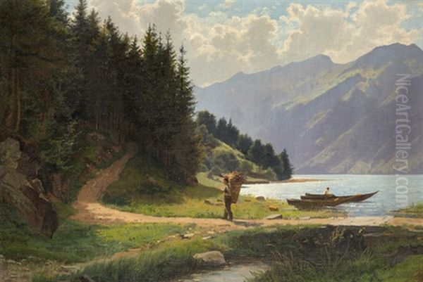 Landschaft Am Brienzersee Mit Bauer - view 1
