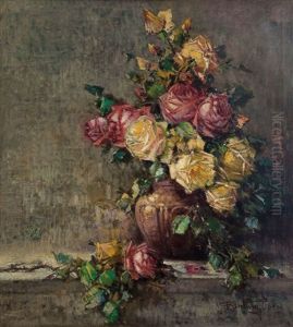 Vaso Con Rose by Cesare Bentivoglio