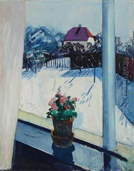 Winter Scene With View From A Window - view 1