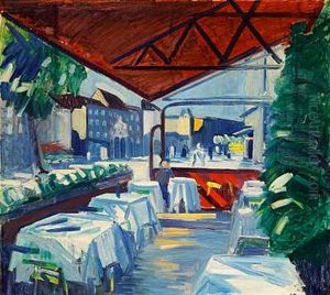 Kafe Paa Kongens Nytorv by Axel Bentzen