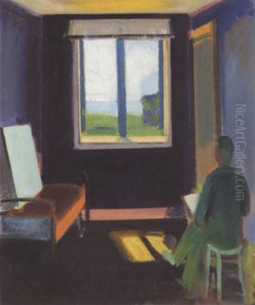 Mand Siddende Ved Vindue - view 1