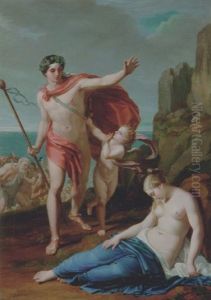 Allegorik Sceneri Med Lystigt Selskab Med Bacchus I Spidsen, Der Gar I Land Allegorik Sceneri Med Lystigt Selskab Med Bacchus I Spidsen, Der Gar I Land