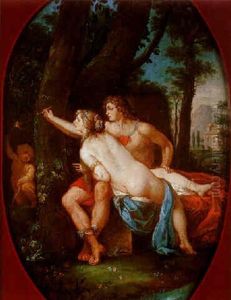 Angelique Et Medor Dans Un Ovale Peint Angelique Et Medor Dans Un Ovale Peint
