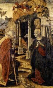 The Nativity, With God The Father Above by Girolamo di Benvenuto del Guasta
