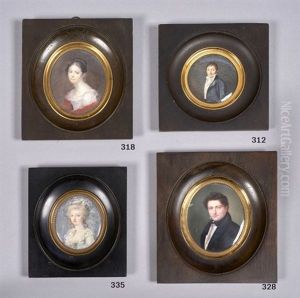 Portrait D'albertine Leroy De La Briere (1789-1868), A Mi-corps Vers La Gauche En Robe Blanche Et Chale De Cachemire Rouge by Armand Philippe Joseph Bera