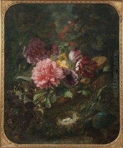 Still Life With Flowers, Bird Eggs, And Blackberries