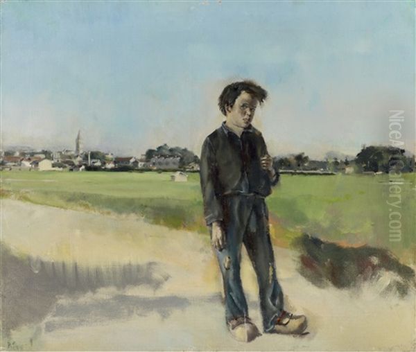 Jeune Garcon Sur Le Chemin Du Village - view 1