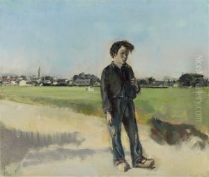 Jeune Garcon Sur Le Chemin Du Village