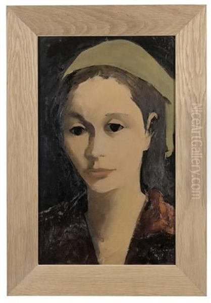 Portrait De Jeune Femme Au Foulard. - view 1