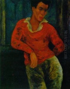 Portrait D'homme A La Chemise Rouge by Christian Berard