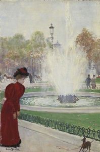 Parisienne Au Rond-point Des Champs-elysees by Jean Beraud